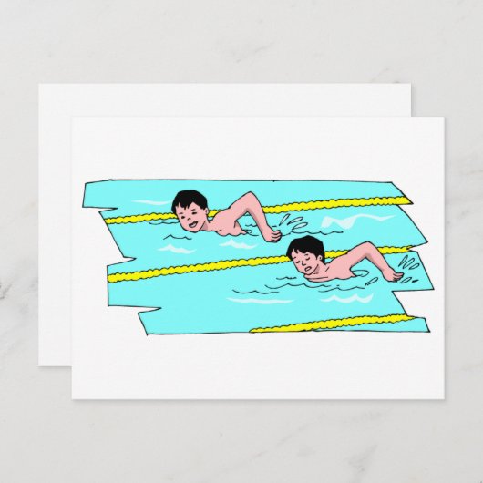 Schulschwimmwettbewerb Postkarte (Vorne/Hinten)