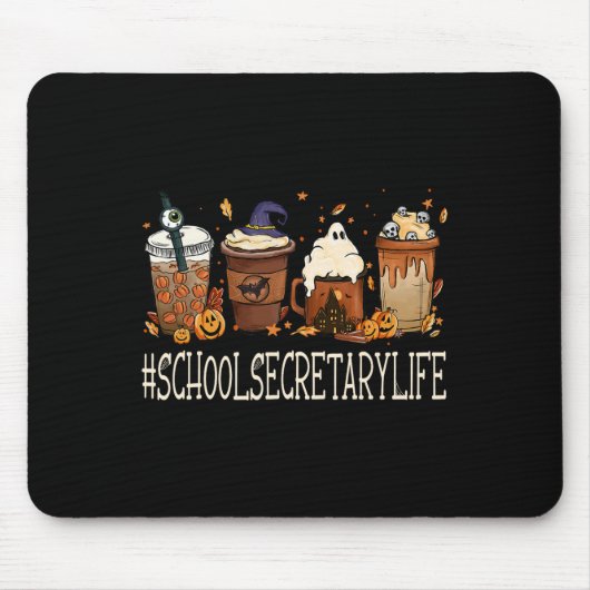 Schulsekretär Horror Fall Kaffeepause Pump Mousepad (Vorne)