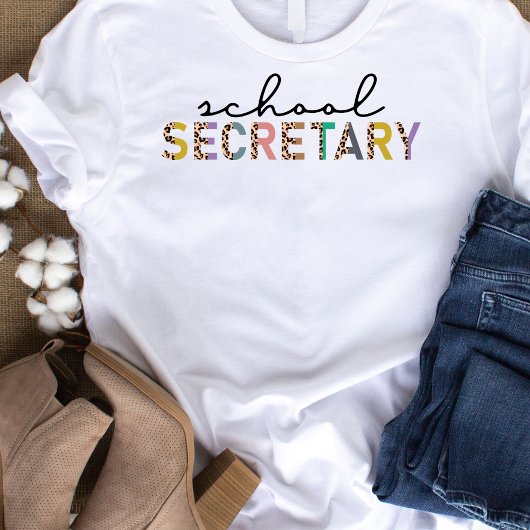 Schulsekretär Leopard Print Tshirt