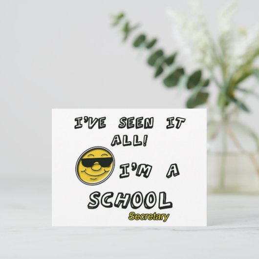 Schulsekretärin Postkarte (Stehend Vorderseite)