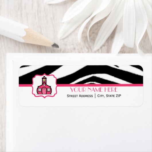 Schulsiegel für Lehrer - Zebra Print & Pink (Insitu)