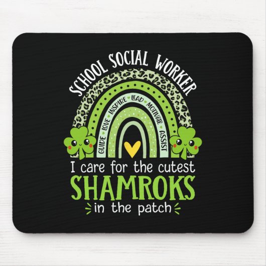 Schulsozialarbeiter Kleeblätter St Patricks Day So Mousepad (Vorne)