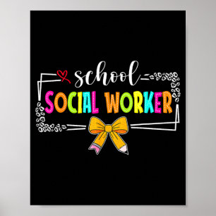 Schulsozialarbeiter Sommer Frauen Lustig Letzter T Poster
