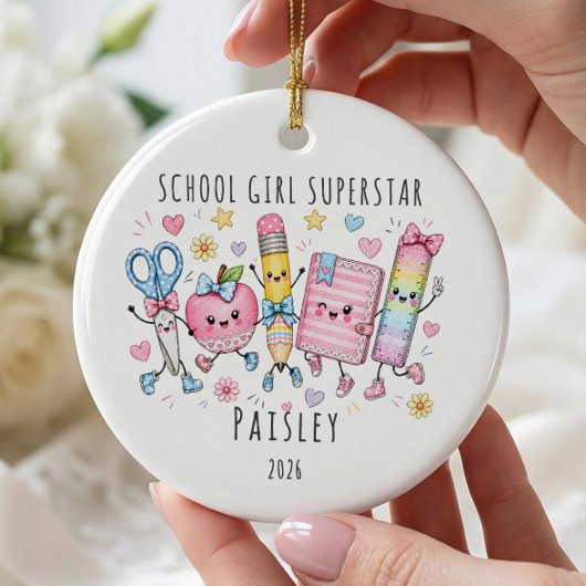 Schulsternchen personalisierter Weihnachtsschmuck