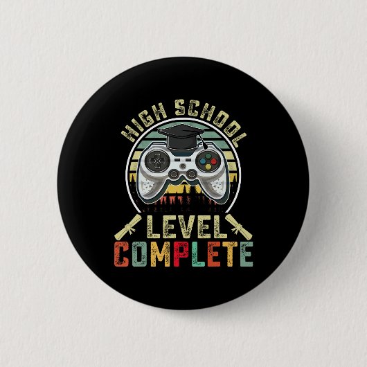 Schulstufe - Abschluss-Geschenk der Gamer School Button (Vorderseite)