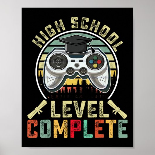 Schulstufe - Abschluss-Geschenk der Gamer School Poster (Vorne)