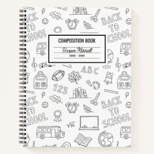 Schulsymbole für benutzerdefinierte Notebook-Zusam Notizblock