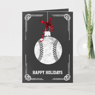 Schultafel Baseballspieler Weihnachtskarten Feiertagskarte