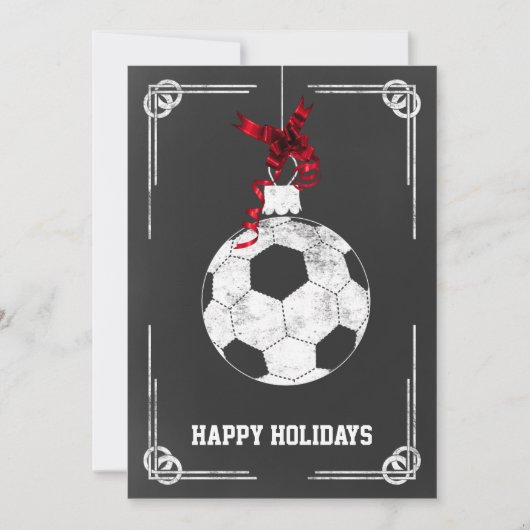 Schultafel-Fußballspieler-Weihnachtskarten Feiertagskarte (Vorderseite)