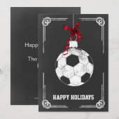Schultafel-Fußballspieler-Weihnachtskarten Feiertagskarte (Vorne/Hinten)