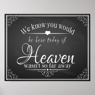 Schultafel-Hochzeit für jemanden im Himmel Druck Poster