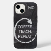 Schultafel-Phrasen-Monogramm Case-Mate iPhone Hülle (Rückseite)