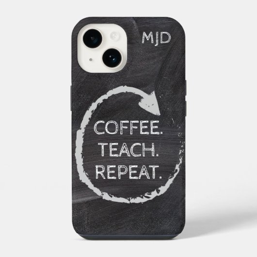 Schultafel-Phrasen-Monogramm iPhone Hülle (Rückseite)