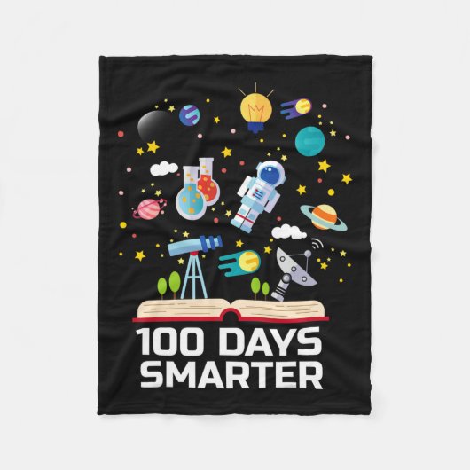 Schultag 100 Tage intelligenter Bücher Platz über Fleecedecke (Vorderseite)