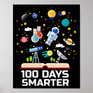 Schultag 100 Tage intelligenter Bücher Platz über  Poster