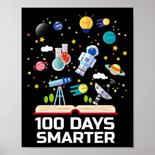 Schultag 100 Tage intelligenter Bücher Platz über Poster (Vorne)