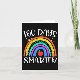 Schultag 100 Tage intelligenter Lehrer und Schüler Karte