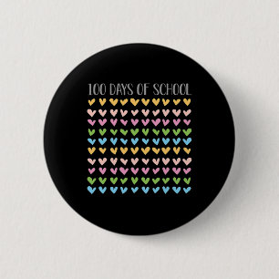 Schultag 100. Vintag Teacher Retro Button