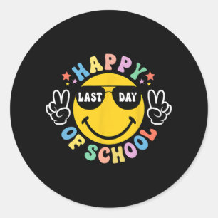 Schultag Abschluss Groovy Schools Student Te Runder Aufkleber