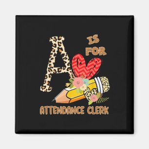 Schultag Angestellter Leopard Blume Tee Magnet