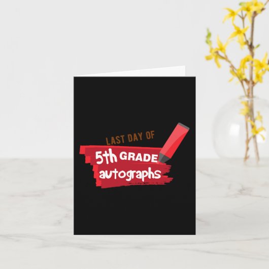 Schultag Autograph Elementarstufe 5. Klasse Karte (Gelbe Blume)