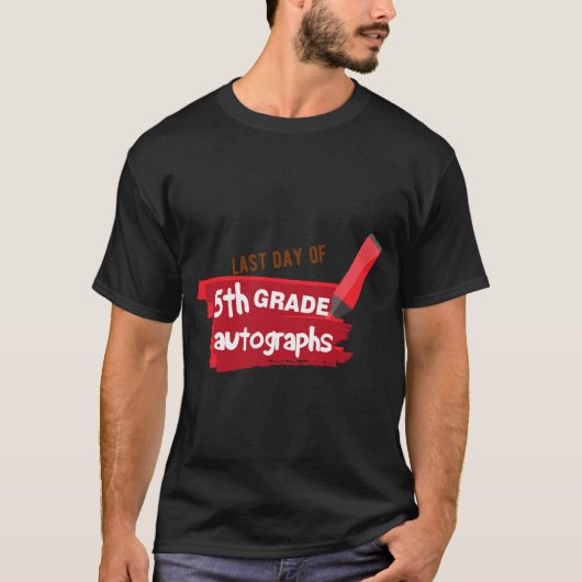 Schultag Autograph Elementarstufe 5. Klasse T-Shirt (Vorderseite)