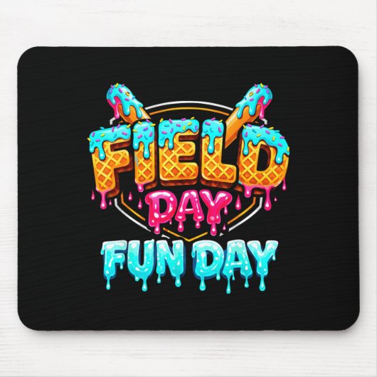 Schultag Baseball-Tropf-Spaßtag Eiscreme Schule Mousepad (Vorne)