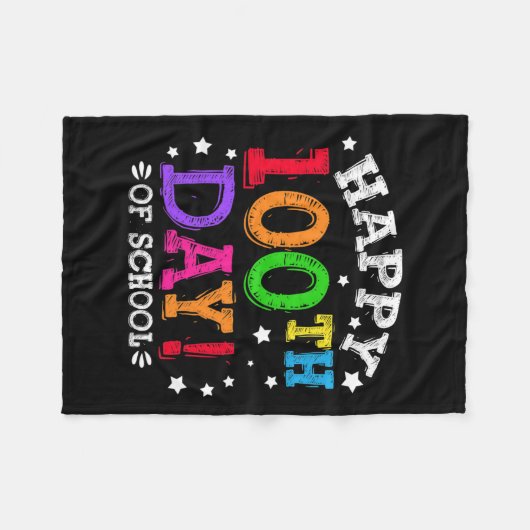 Schultag Kinder 100 Tage 7 Fleecedecke (Vorderseite (Horizontal))