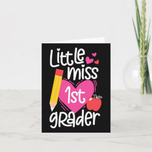 Schultag Kleine Miss 1-Grader Girls Karte
