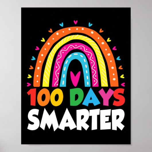 Schultag Lehrer 100 Tage klüger Rainb Poster (Vorne)
