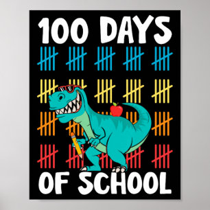 Schultag Lehrer Kinder Jungen Dino Happy 100 Da Poster