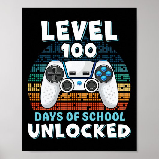 Schultag Mädchen Kinder 100 Tage Schule Poster (Vorne)