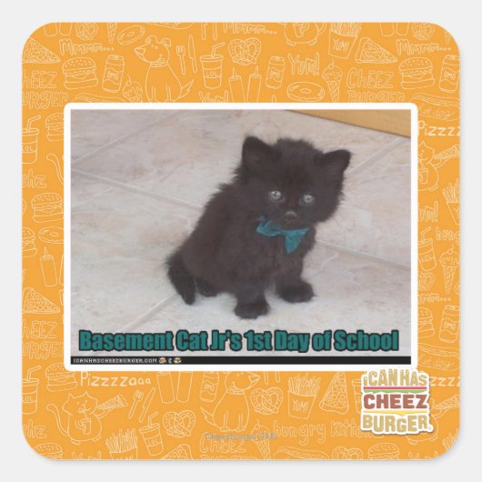 Schultag Quadratischer Aufkleber (Vorderseite)