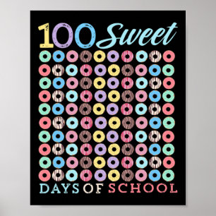 Schultage Donut Niedlich 100. Schultag Poster