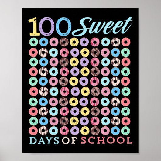 Schultage Donut Niedlich 100. Schultag Poster (Vorne)