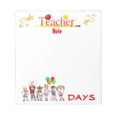 Schultage Lehrer Notepad Notizblock (Vorderseite)