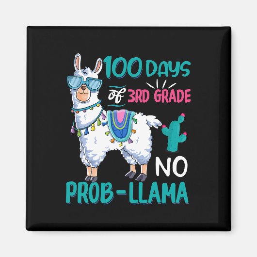 Schultage Nr. Probllama Llama 3. Klasse Teache Magnet (Vorne)