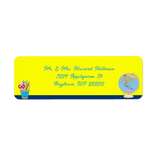 Schultage Personalisiert Name Street Adresse (Vorne)