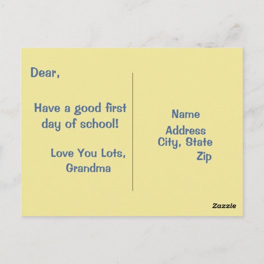 Schultage Postkarte (Rückseite)