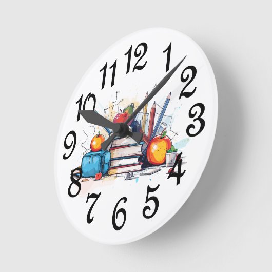 Schultage Runde Wanduhr (Winkel)