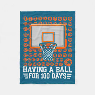Schultage Schultag 100. Basketball 100 Lachen Fleecedecke