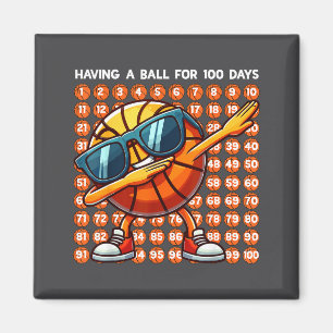 Schultage Tag Dabbing 100. Basketball 100 Magnet