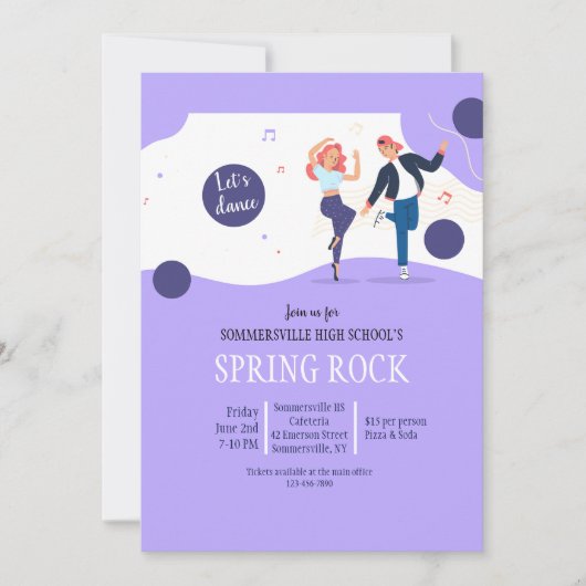 Schultanz Einladung (Vorderseite)