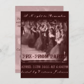 Schultanz Vor-Party Vor-Abschlussball Party Einladung (Vorne/Hinten)