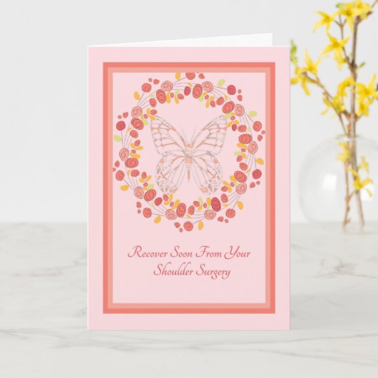 Schulter-Operation mit Schmetterling-Karte wird gu Karte (Gelbe Blume)