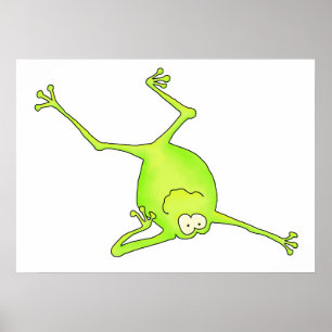 Schulter-Stand-Yoga-Frosch-Kunst-Druck Poster