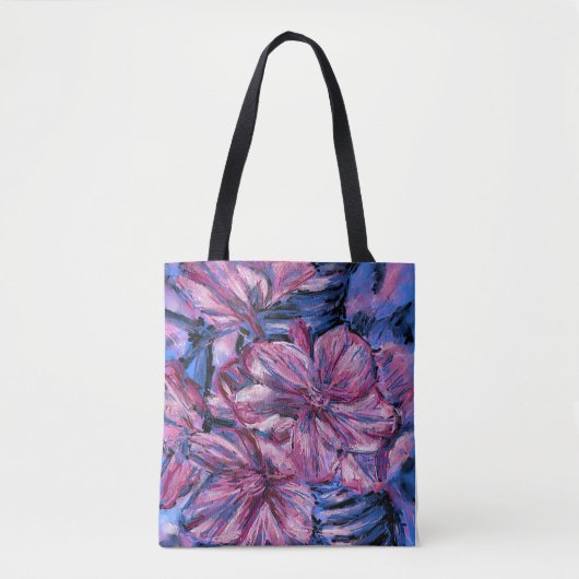 Schulter-Tasche, Kirschblüten blau Tasche (Vorderseite)