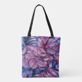 Schulter-Tasche, Kirschblüten blau Tasche (Rückseite)