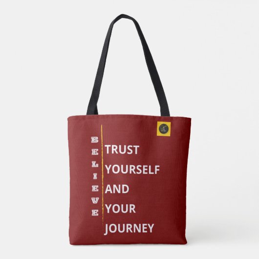Schulter-Tote-Bag - Believe Vibe Tasche (Rückseite)