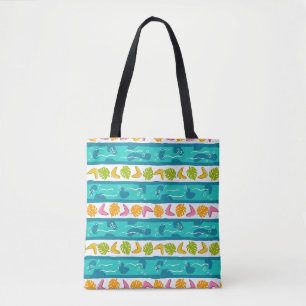 Schulter-Tote-Bag in Wellenlängen - Weiß Tasche
